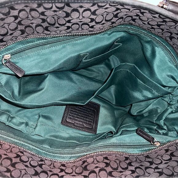 Coach Black Signature Handbag Tote Weekender Diaper Bag - #77156 - Picture 9 of 15